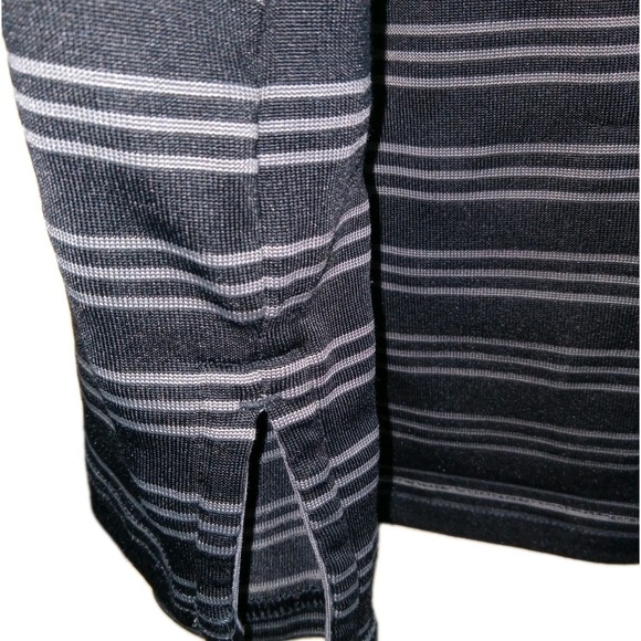 UNDER ARMOUR XXL Polo Heat Gear Dry Shirt Black Grey Striped Golf Preppy Dad Men - Picture 5 of 8